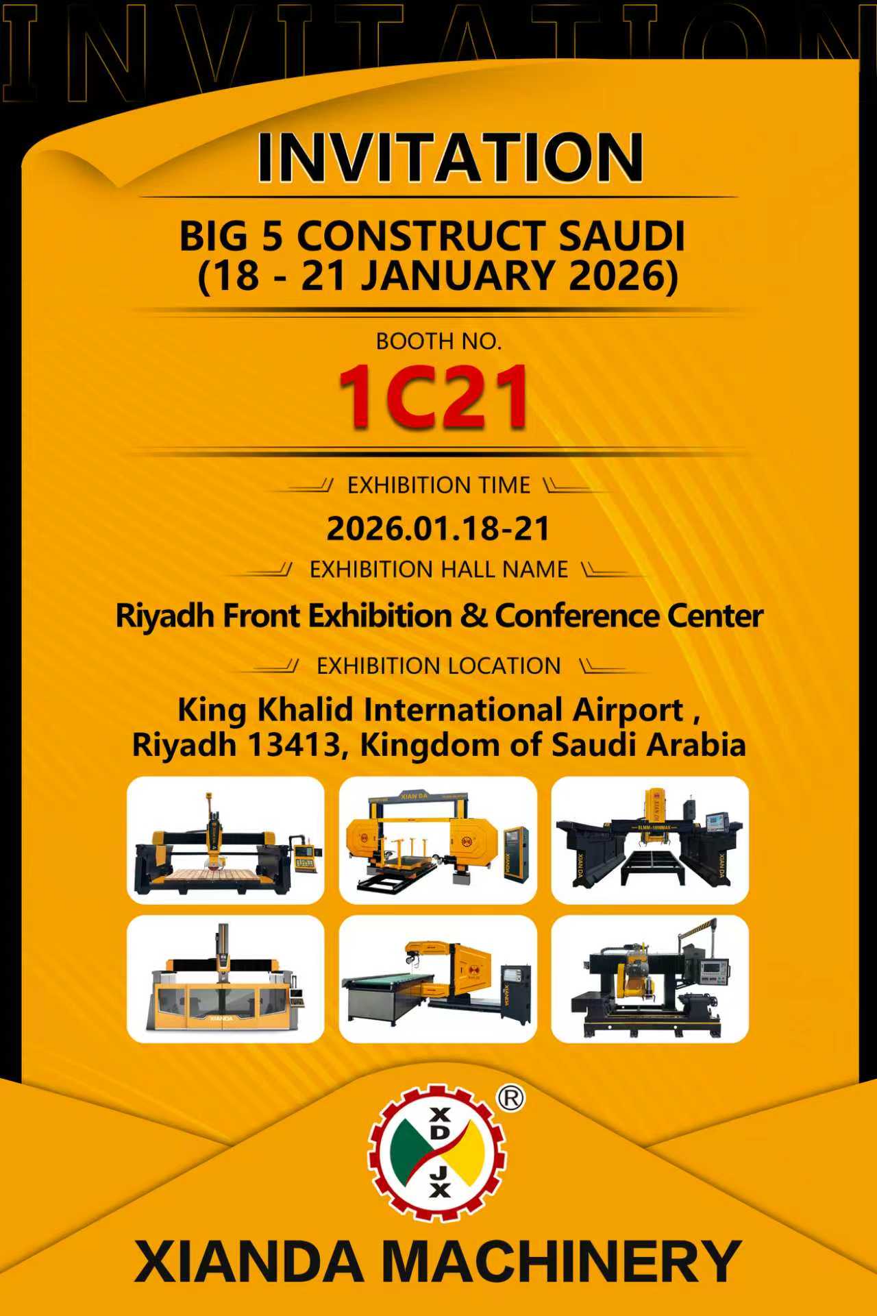 XIANDA MACHINERY Menjemput Anda untuk Menyaksikan Inovasi Terkini di BIG 5 CONSTRUCT SAUDI 2026